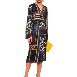 NWT House of Dagmar Johanna Scarf Print Wrap Dress Size 36/6US